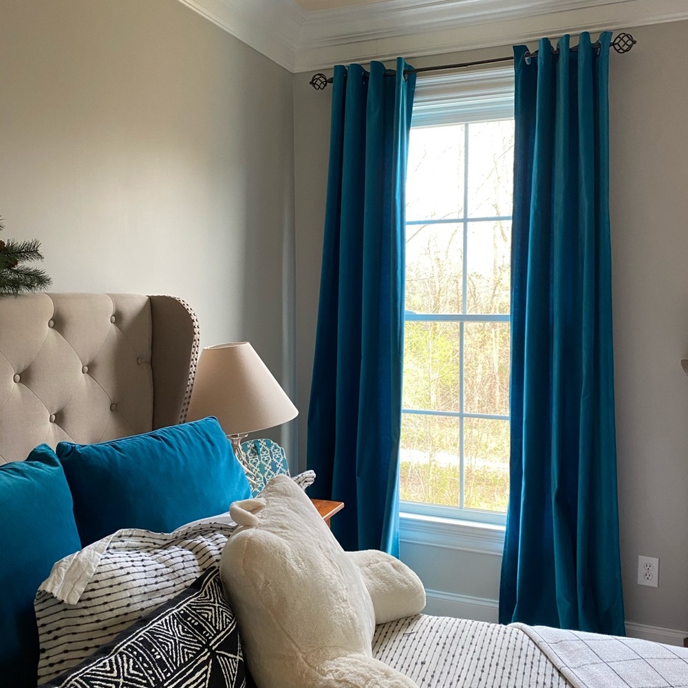 IKEA Sanela dark turquoise room darkening curtains